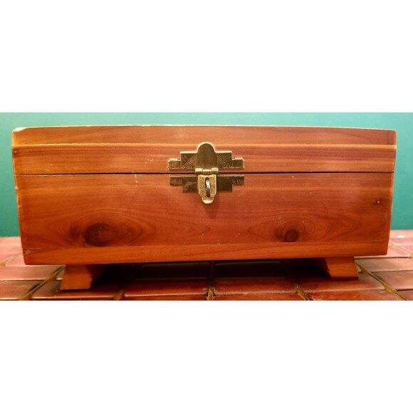 Vintage New Hampshire Souvenir Cedar Jewelry Box Mid Century Retro 8"4.5"x3.5" - Picture 3 of 9